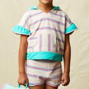 Matilda Jane Enchanted Garden Hoodie Party Terry Hooded Ruffle Top Size 6